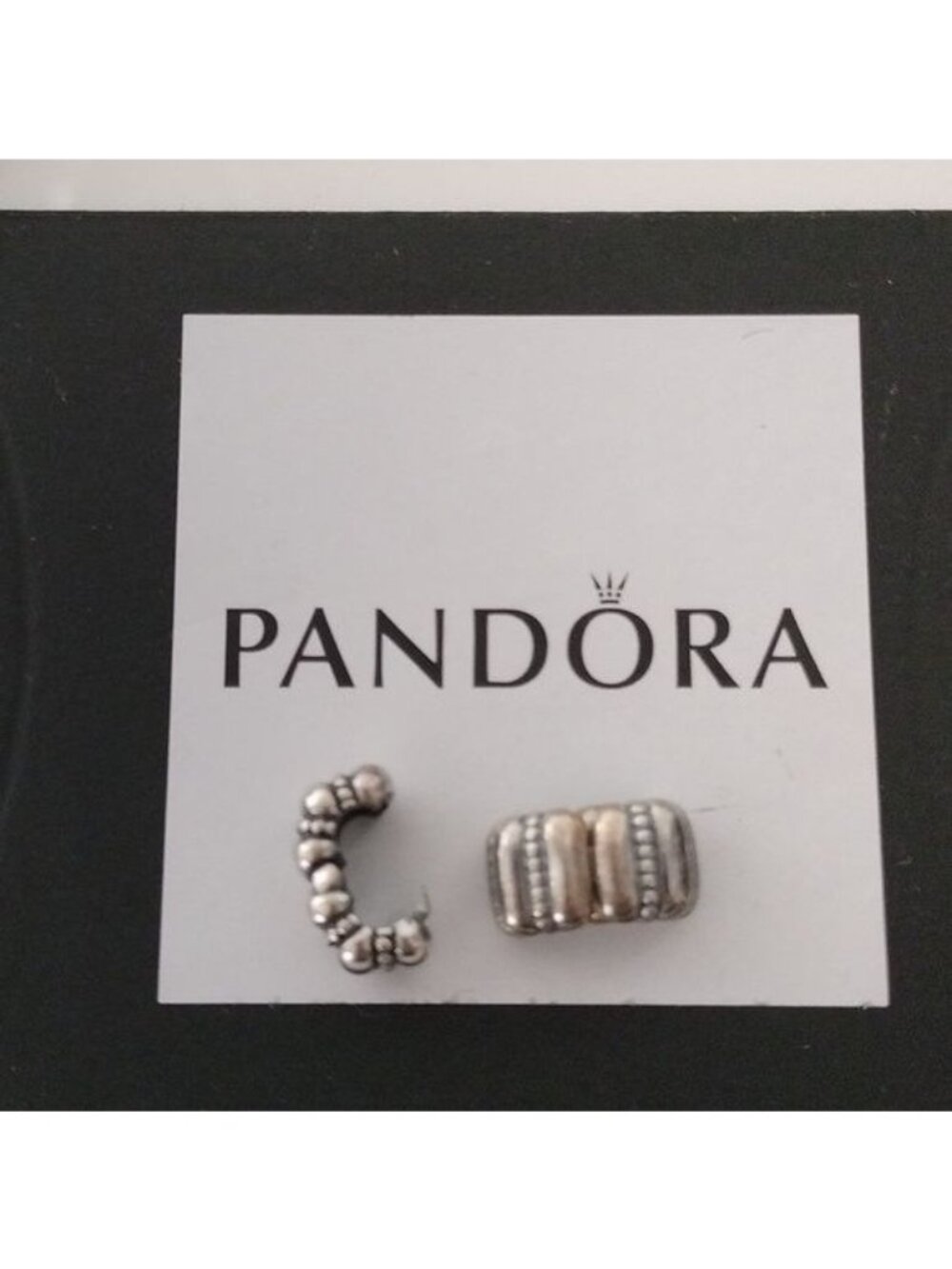 Pandora Crazy Clip Charm 790446 Sterling Silver 925 ALE, set of 2
